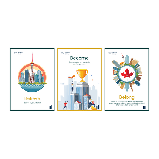 International Business University Inspiration Posters (Set of 3) to inspire from our merch apparel collection.